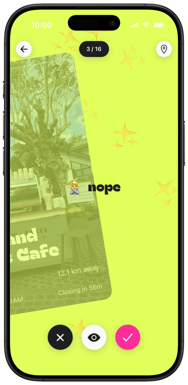 Swipe for places screen 1